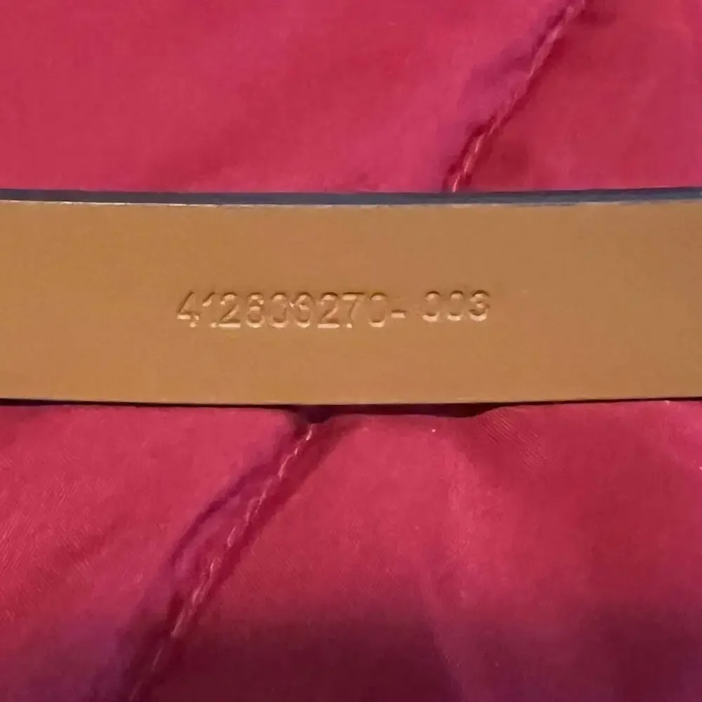 Lauren Ralph Lauren Women's Pebbled Leather Skinny Belt US L/ 37” Navy - Picture 4 of 8